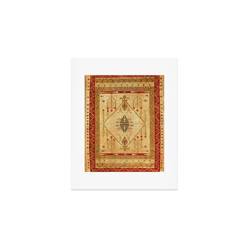 Bikaner Dhurrie Northwest Indian Kilim Print Art Print Gallery Image 1