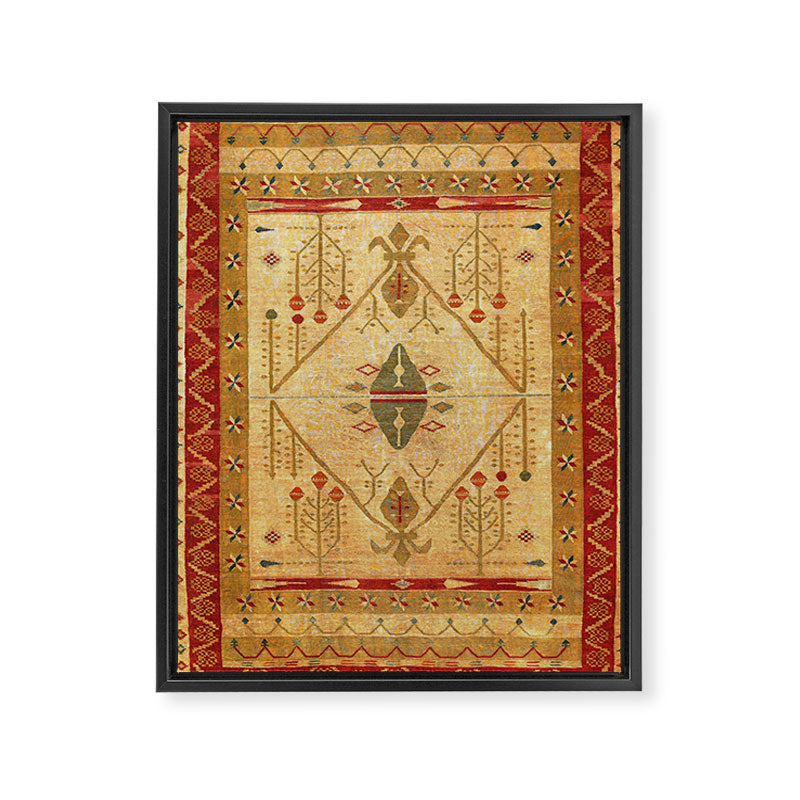 Bikaner Dhurrie Northwest Indian Kilim Print Framed Canvas Print Gallery Image 3