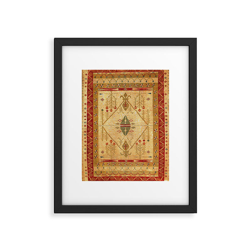 Bikaner Dhurrie Northwest Indian Kilim Print Framed Art Print Gallery Image 5