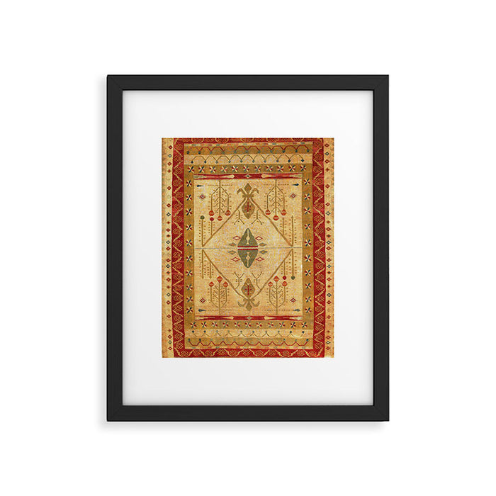 Bikaner Dhurrie Northwest Indian Kilim Print Framed Art Print Gallery Image 1