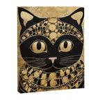 Black and Gold Klimt Cat in Egyptian Costume Canvas Print Gallery Image 3