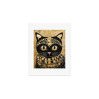Black and Gold Klimt Cat in Egyptian Costume Art Print Gallery Image 1