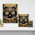 Black and Gold Klimt Cat in Royal Robes Canvas Print Gallery Image 3