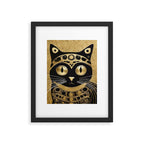 Black and Gold Klimt Cat in Royal Robes Framed Art Print Gallery Image 6