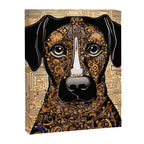 Black and Gold Klimt Dog with Geometric Pattern Canvas Print Gallery Image 8