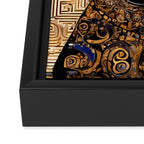 Black and Gold Klimt Dog with Geometric Pattern Framed Canvas Print Gallery Image 3