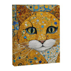 Blue and Gold Klimt Cat with Geometric Patterns Canvas Print Gallery Image 8