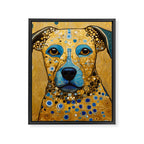 Blue and Gold Klimt Dog Framed Canvas Print Gallery Image 3