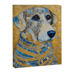 Blue and Gold Klimt Dog with Brown Eyes Canvas Print Gallery Image 8