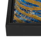 Blue and Gold Klimt Dog with Brown Eyes Framed Canvas Print Gallery Image 3