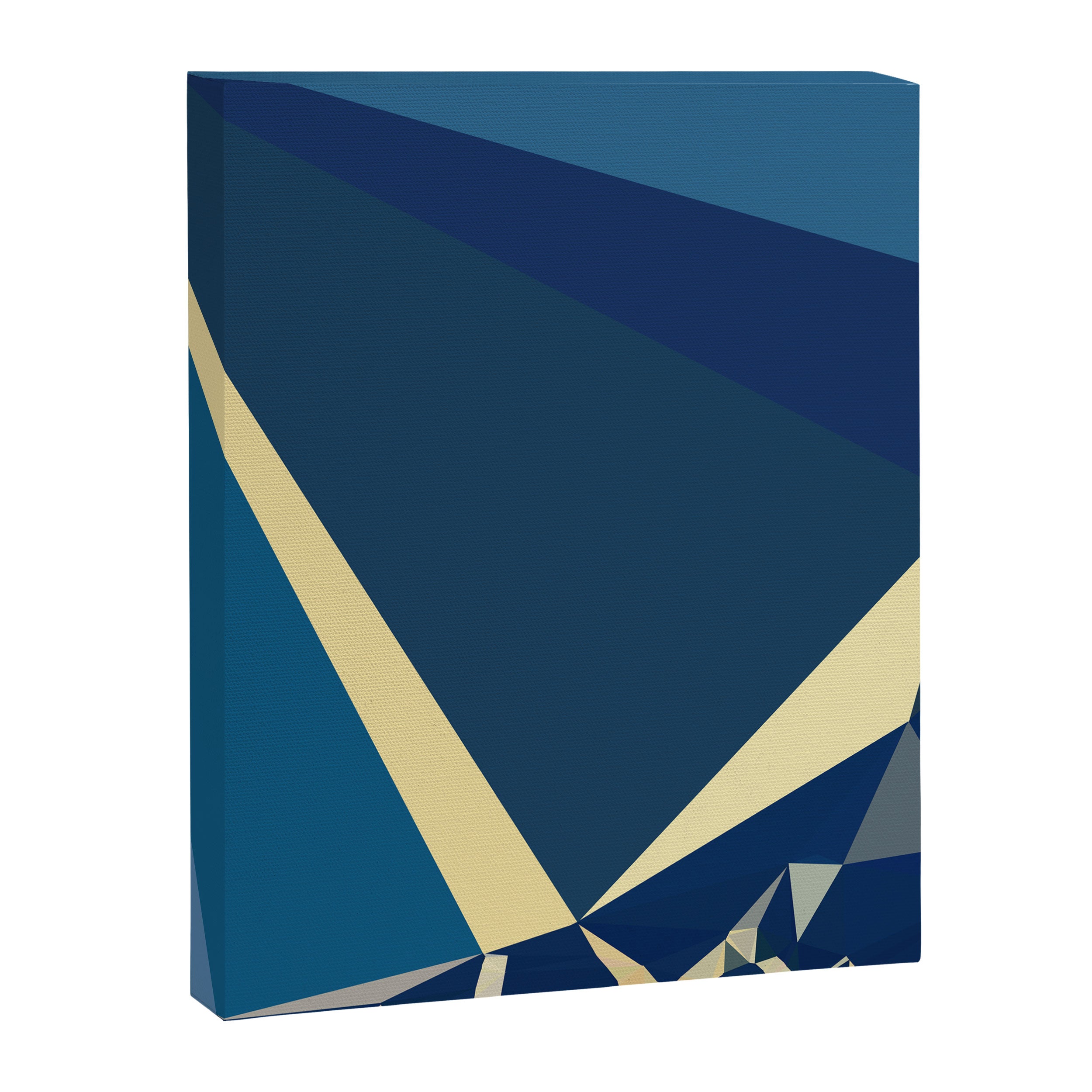 Blue Gold Abstract Low Poly Geometric Nature Art  Canvas Print Gallery Image 3