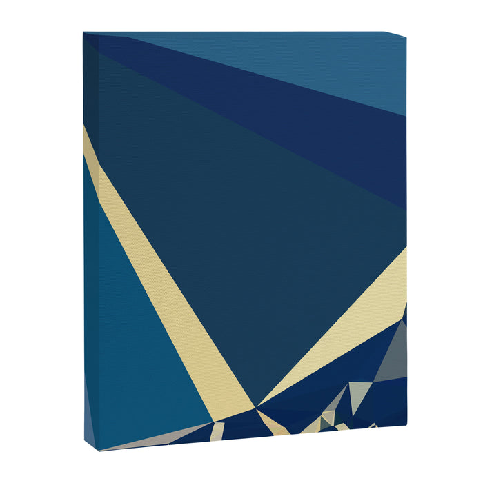 Blue Gold Abstract Low Poly Geometric Nature Art  Canvas Print Gallery Image 1