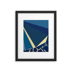 Blue Gold Abstract Low Poly Geometric Nature Art  Framed Art Print Gallery Image 6
