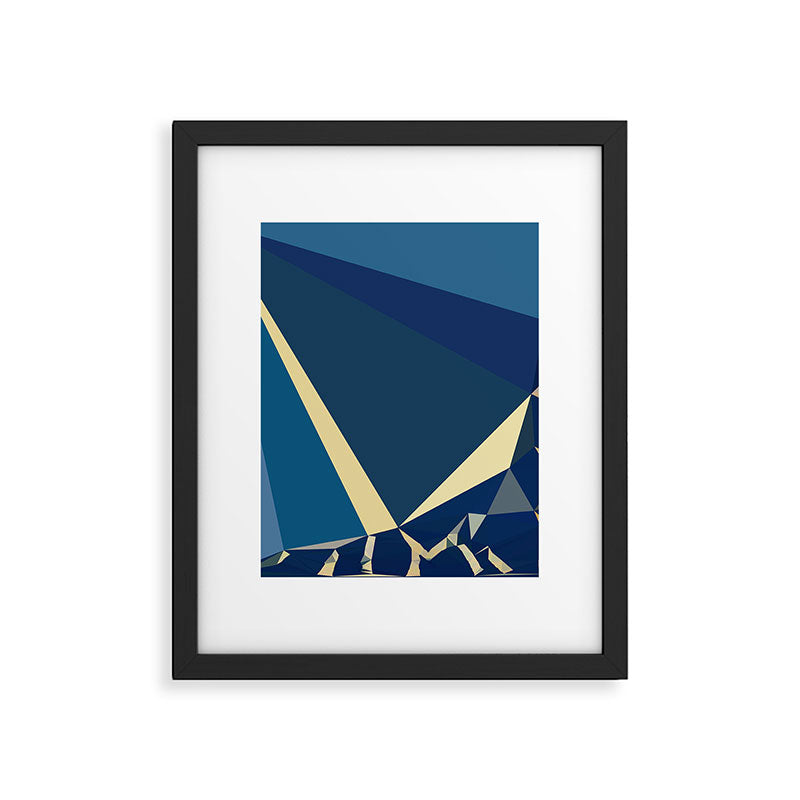 Blue Gold Abstract Low Poly Geometric Nature Art  Framed Art Print Gallery Image 6