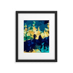 Blue Gold New Poly Wave Geometric Triangles  Framed Art Print Gallery Image 6