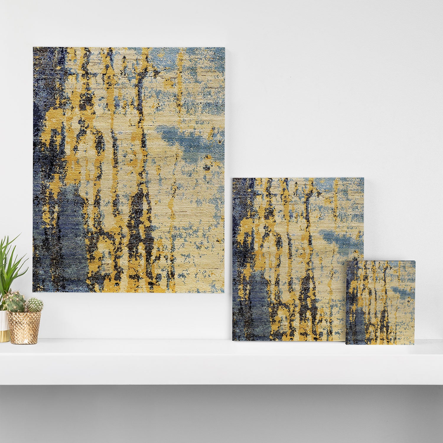 Blue Gold Oriental Rug Print Canvas Print Gallery Image 3