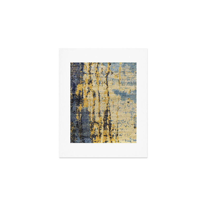 Blue Gold Oriental Rug Print Art Print Gallery Image 1