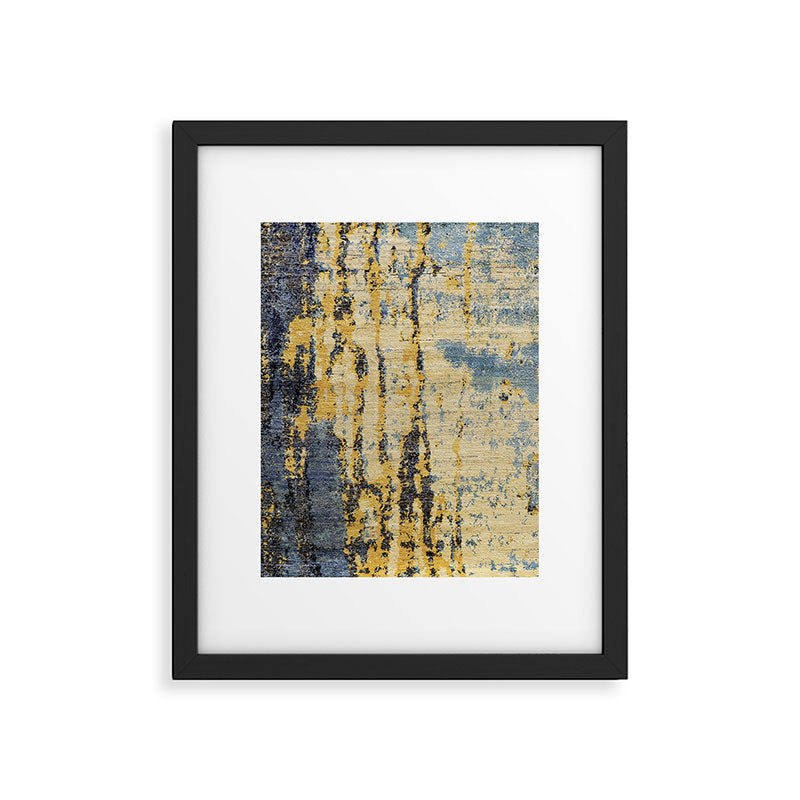 Blue Gold Oriental Rug Print Framed Art Print Gallery Image 6