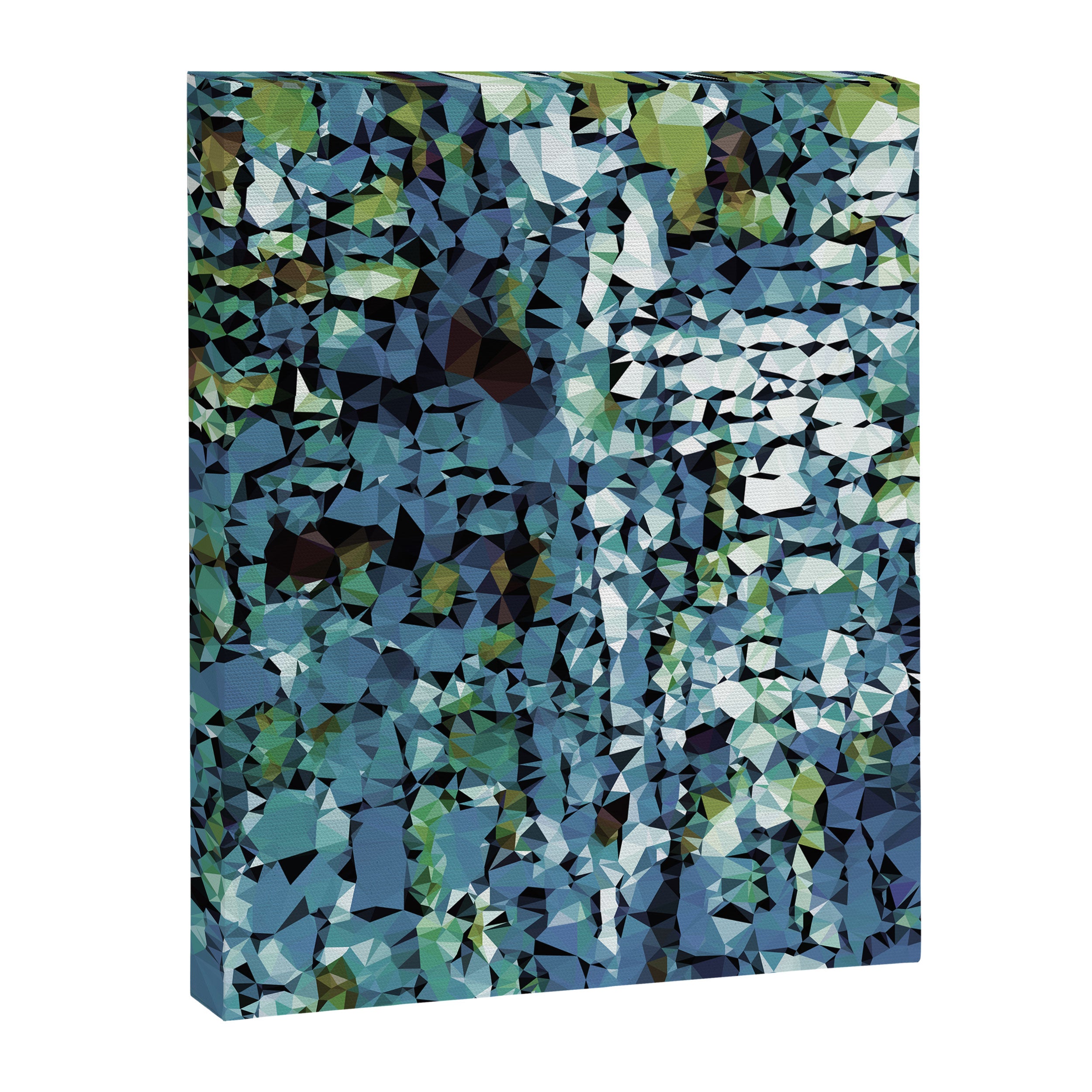 Blue Green Abstract Geometric Low Poly Modern Art Canvas Print Gallery Image 3