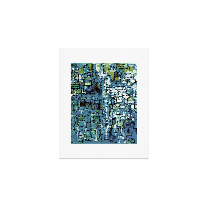 Blue Green Abstract Geometric Low Poly Modern Art Art Print Gallery Image 1