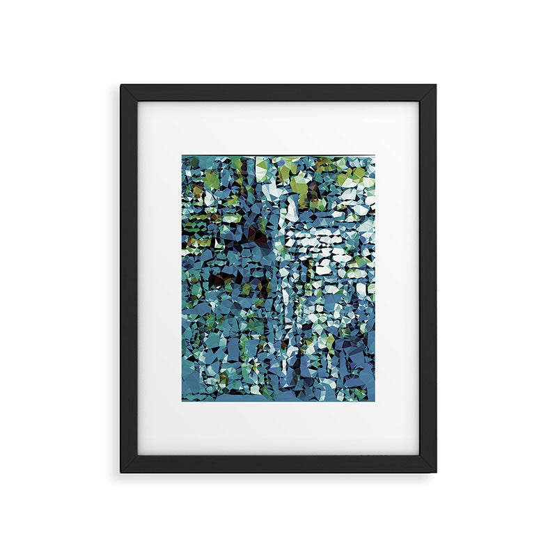 Blue Green Abstract Geometric Low Poly Modern Art Framed Art Print Gallery Image 6