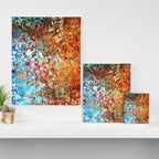 Blue Rust Abstract Low Poly Geometric Vector Art Canvas Print Gallery Image 3