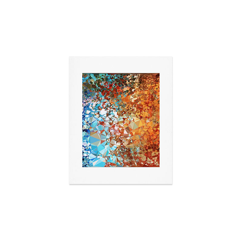 Blue Rust Abstract Low Poly Geometric Vector Art Art Print Gallery Image 1