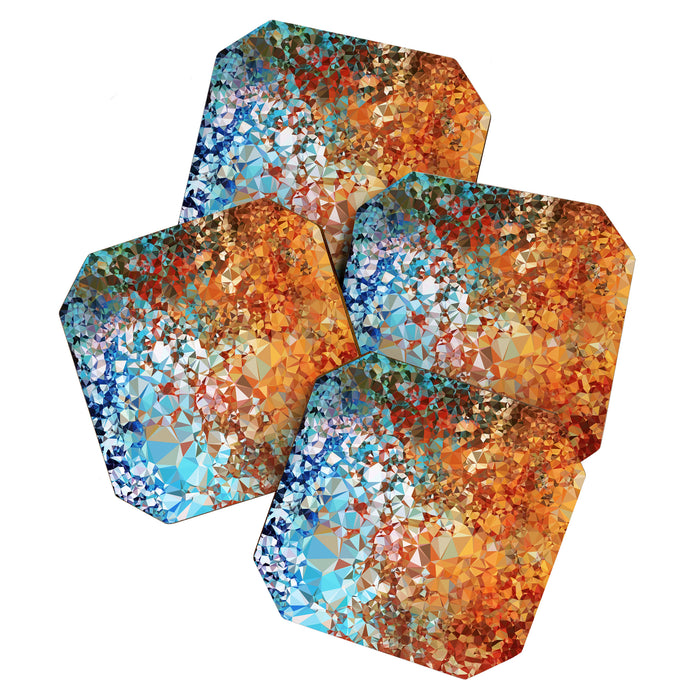 Blue Rust Abstract Low Poly Geometric Vector Art Coaster Gallery Image 1