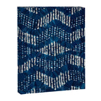 Blue Shibori African Indigo Low Poly Abstract Digital Art Painting Canvas Print Gallery Image 3