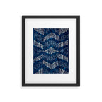 Blue Shibori African Indigo Low Poly Abstract Digital Art Painting Framed Art Print Gallery Image 5