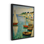 Boats in Harbor Impressionist Landscape Painting Framed Canvas Print Gallery Image 2