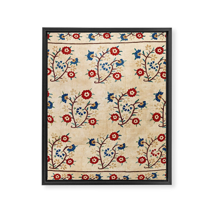 Bokce West Anatolian Ottoman Silk Embroidery Print Framed Canvas Print Gallery Image 1
