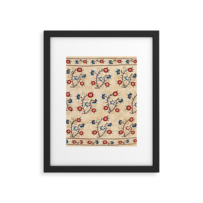 Bokce West Anatolian Ottoman Silk Embroidery Print Framed Art Print Gallery Image 1