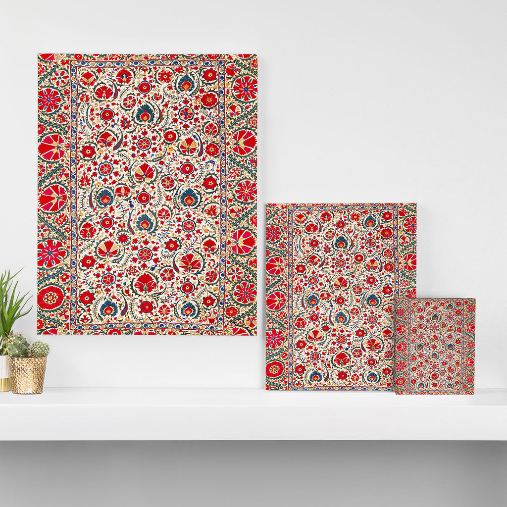 Bokhara  Antique Uzbek Suzani Embroidery Print Canvas Print Gallery Image 3
