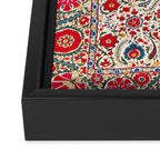 Bokhara  Antique Uzbek Suzani Embroidery Print Framed Canvas Print Gallery Image 3