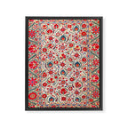 Bokhara  Antique Uzbek Suzani Embroidery Print Framed Canvas Print Gallery Image 3