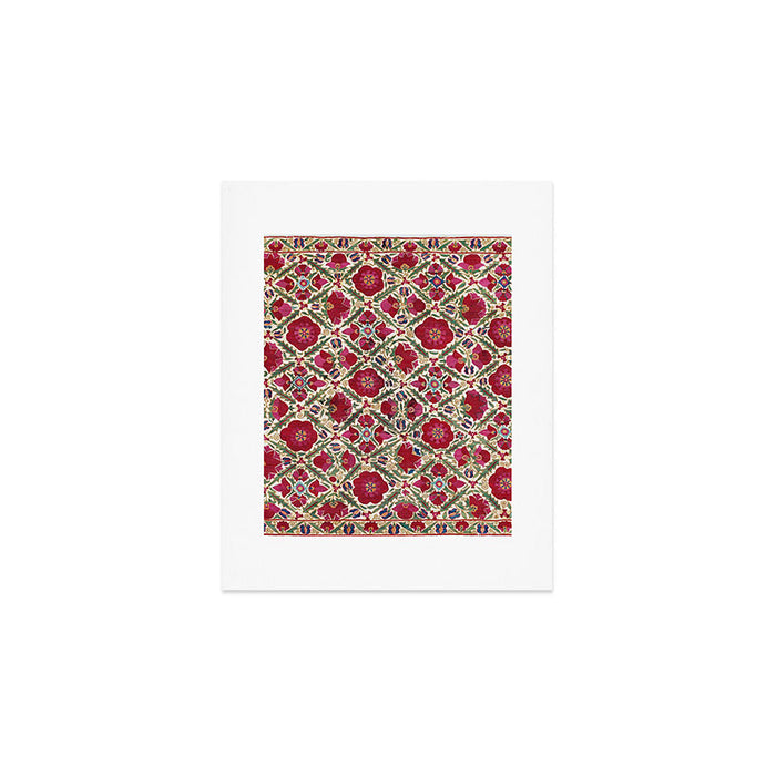 Bokhara Nim Suzani  Antique Uzbek Embroidery Print Art Print Gallery Image 1