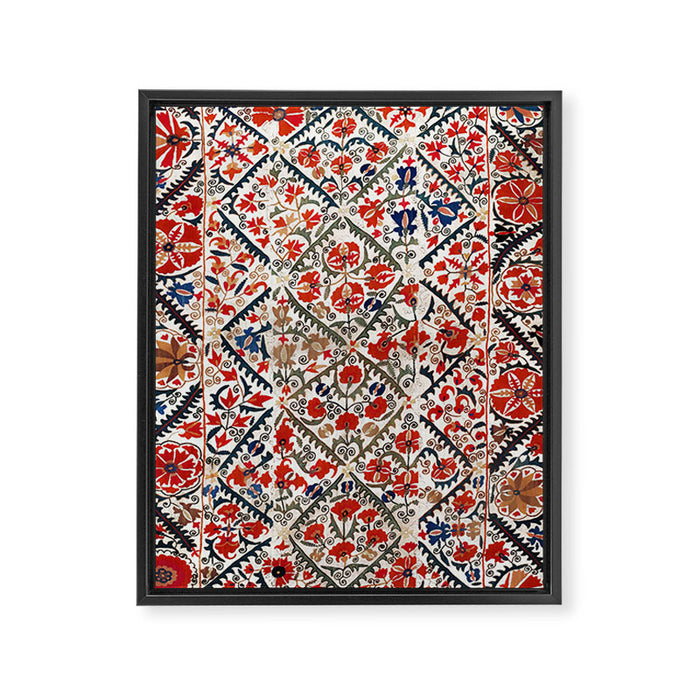 Bokhara Nim Suzani Southwest Uzbekistan Embroidery Print Framed Canvas Print Gallery Image 1