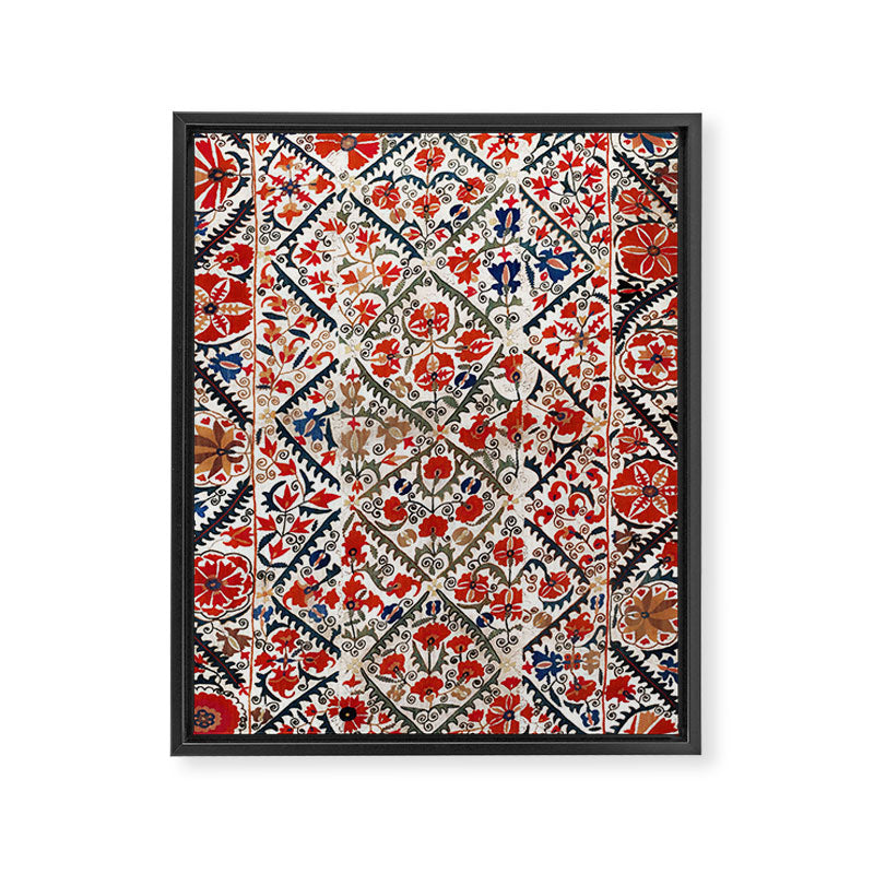 Bokhara Nim Suzani Southwest Uzbekistan Embroidery Print Framed Canvas Print Gallery Image 3