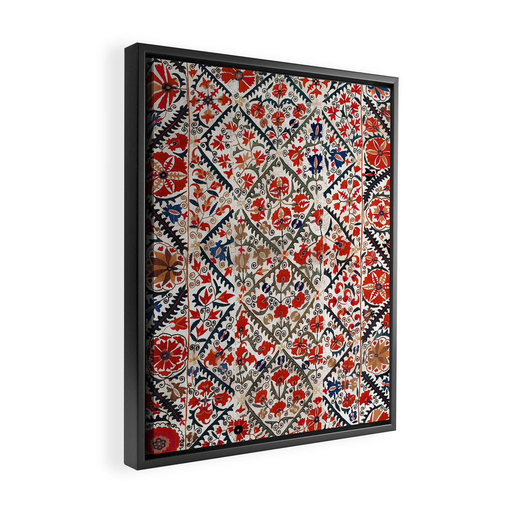 Bokhara Nim Suzani Southwest Uzbekistan Embroidery Print Framed Canvas Print Gallery Image 2