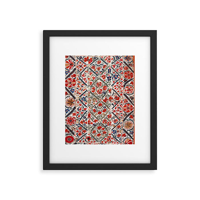Bokhara Nim Suzani Southwest Uzbekistan Embroidery Print Framed Art Print Gallery Image 1