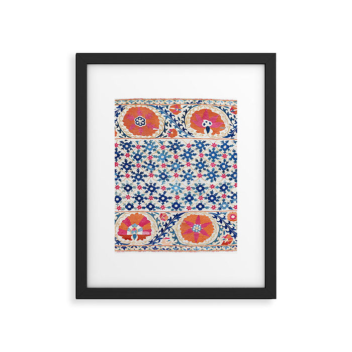 Bokhara Nim Suzani Southwest Uzbekistan Embroidery Print Framed Art Print Gallery Image 1