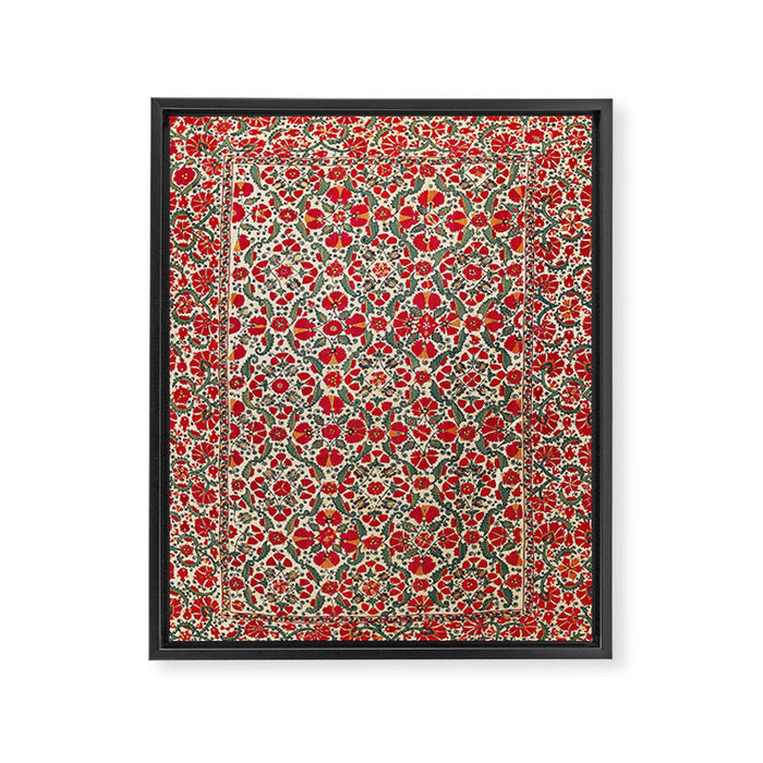 Bokhara Suzani 18th Century Floral Embroidery Print Framed Canvas Print Gallery Image 1