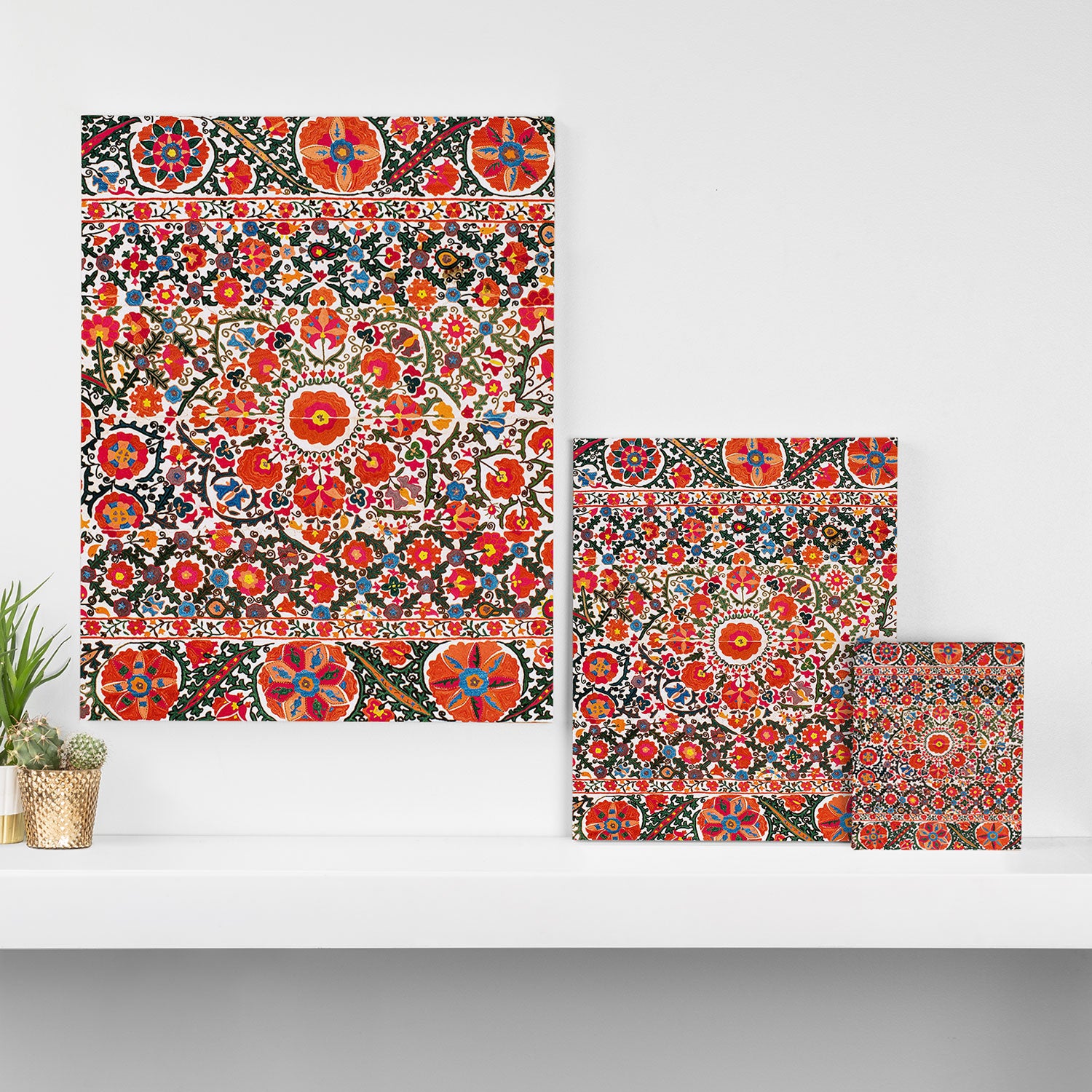 Bokhara Suzani  Antique Uzbekistan Floral Rug Print Canvas Print Gallery Image 3