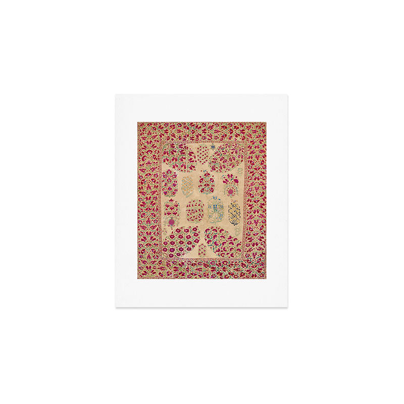 Bokhara Suzani Southwest Uzbekistan Floral Print Art Print Gallery Image 1