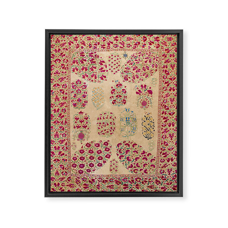 Bokhara Suzani Southwest Uzbekistan Floral Print Framed Canvas Print Gallery Image 3