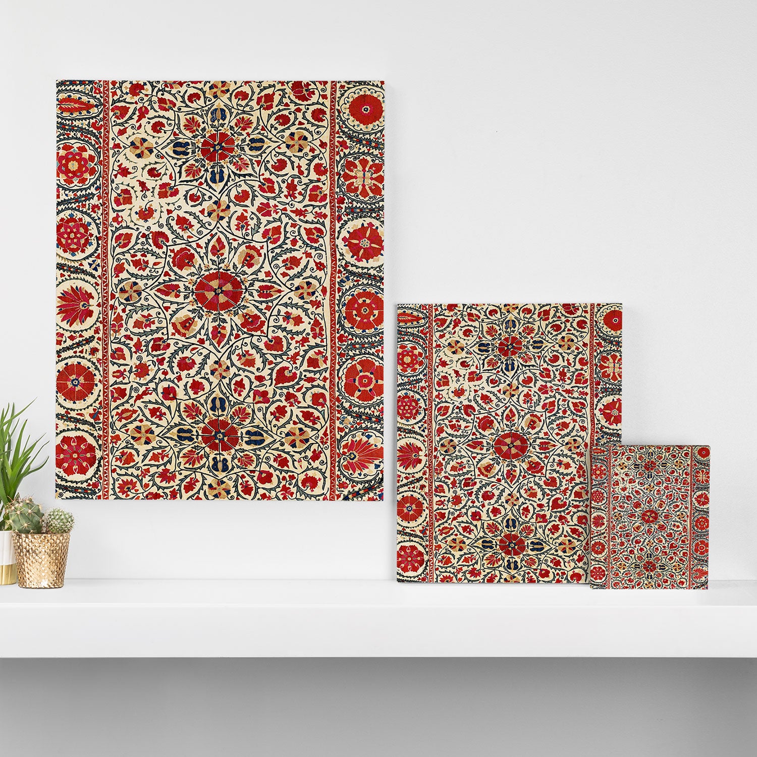Bokhara Suzani Uzbekistan Colorful Embroidery Print Canvas Print Gallery Image 3
