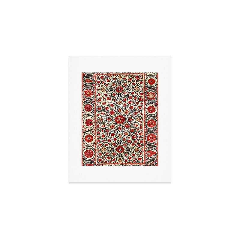 Bokhara Suzani Uzbekistan Colorful Embroidery Print Art Print Gallery Image 1