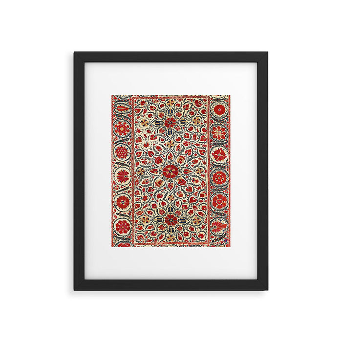 Bokhara Suzani Uzbekistan Colorful Embroidery Print Framed Art Print Gallery Image 1
