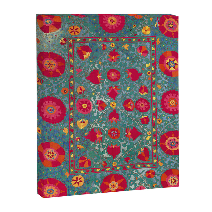 Bokhara Suzani Uzbekistan Embroidery Print With Green Canvas Print Gallery Image 1